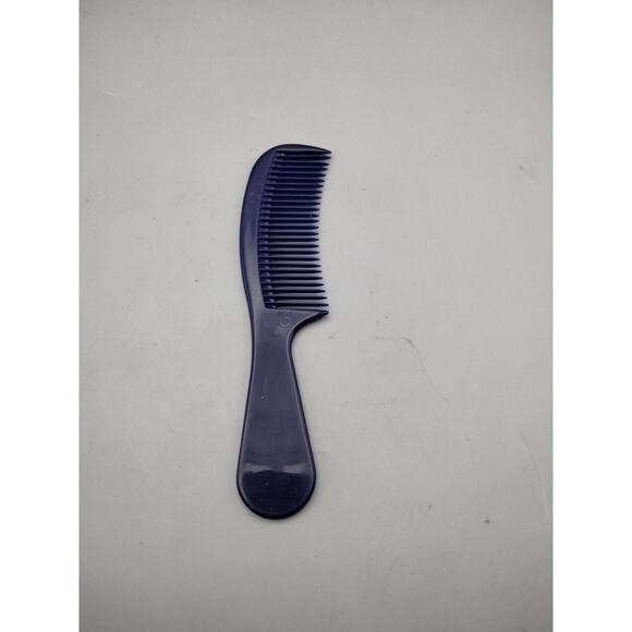 Estee Lauder Hair Brush Ball Tipped 6.5" Travel Purse navy Blue Plastic Vintage - Picture 6 of 7